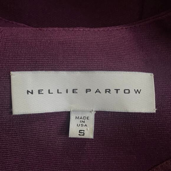 Nellie Partow Silk Tafetta Boxy Top Mulberry Purple Sz Small High End Minimalism - Picture 3 of 9